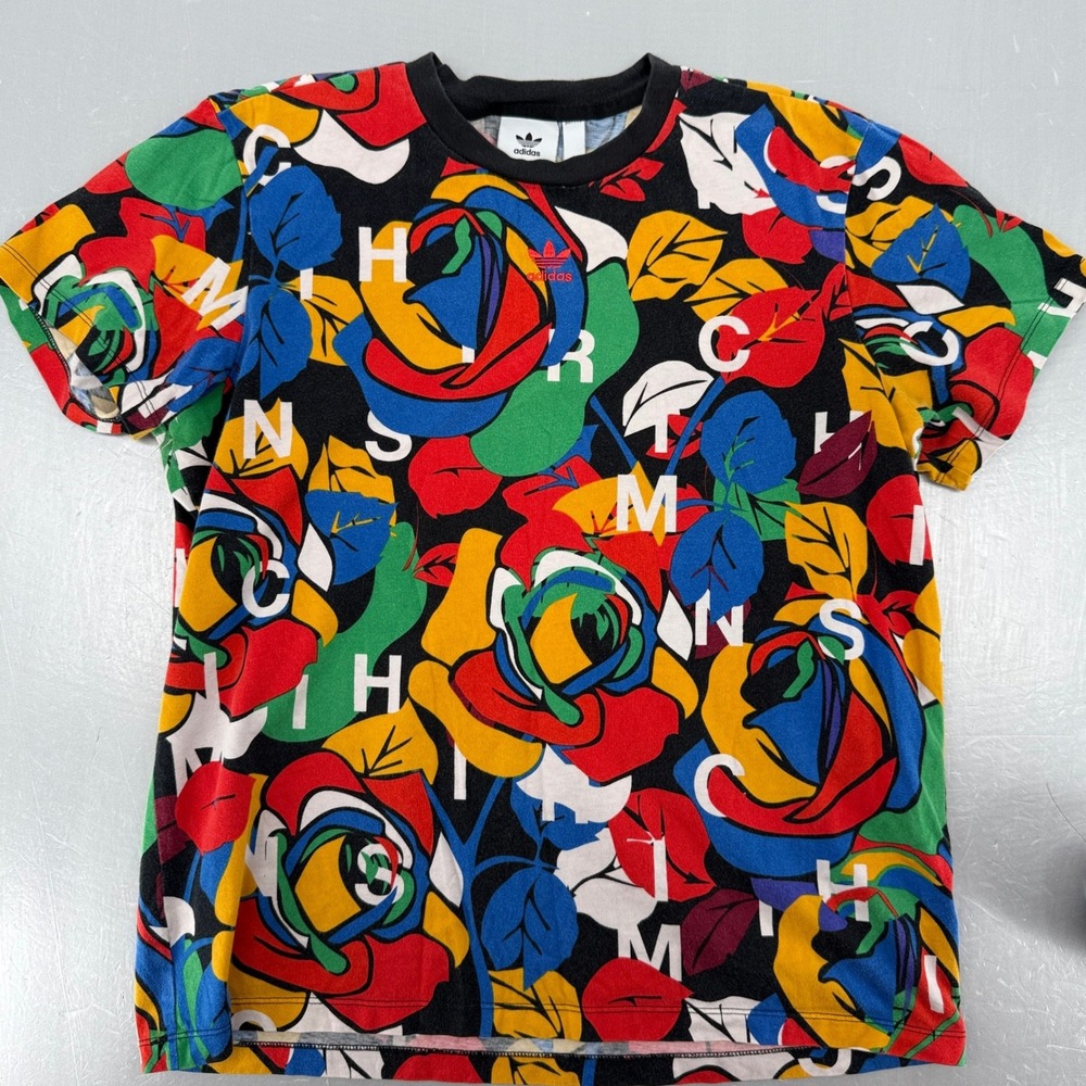 Adidas x Rich Mnisi Floral Graphic T-Shirt Multicolor Black Mens Medium HC4472